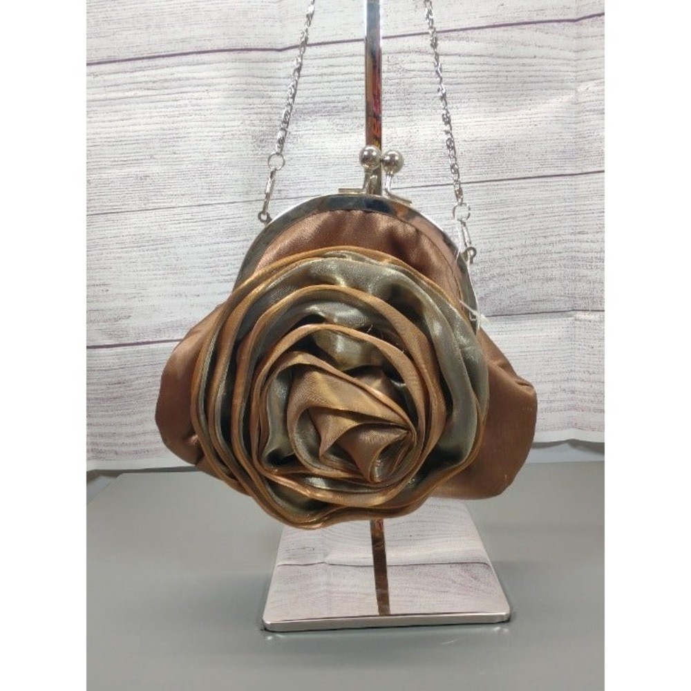 J&X NY Rosette Convertible Evening Bag with 2 length straps